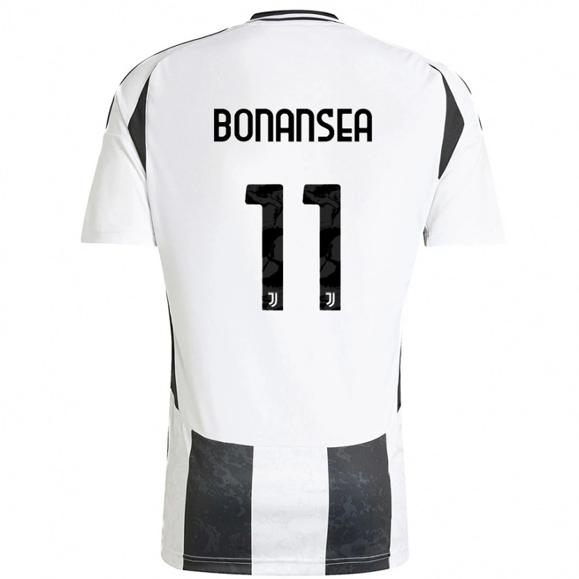 Danxen Enfant Maillot Barbara Bonansea #11 Blanc Noir Tenues Domicile 2024/25 T-Shirt