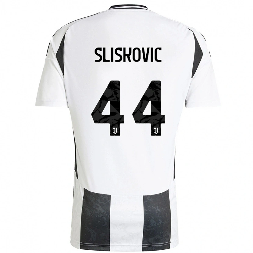 Danxen Enfant Maillot Gloria Slišković #44 Blanc Noir Tenues Domicile 2024/25 T-Shirt