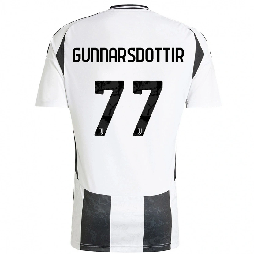 Danxen Enfant Maillot Sara Björk Gunnarsdóttir #77 Blanc Noir Tenues Domicile 2024/25 T-Shirt