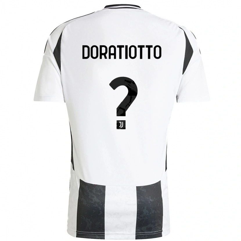 Danxen Enfant Maillot Giulio Doratiotto #0 Blanc Noir Tenues Domicile 2024/25 T-Shirt