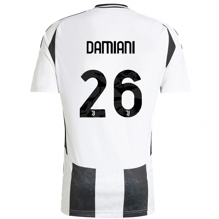 Danxen Enfant Maillot Samuele Damiani #26 Blanc Noir Tenues Domicile 2024/25 T-Shirt