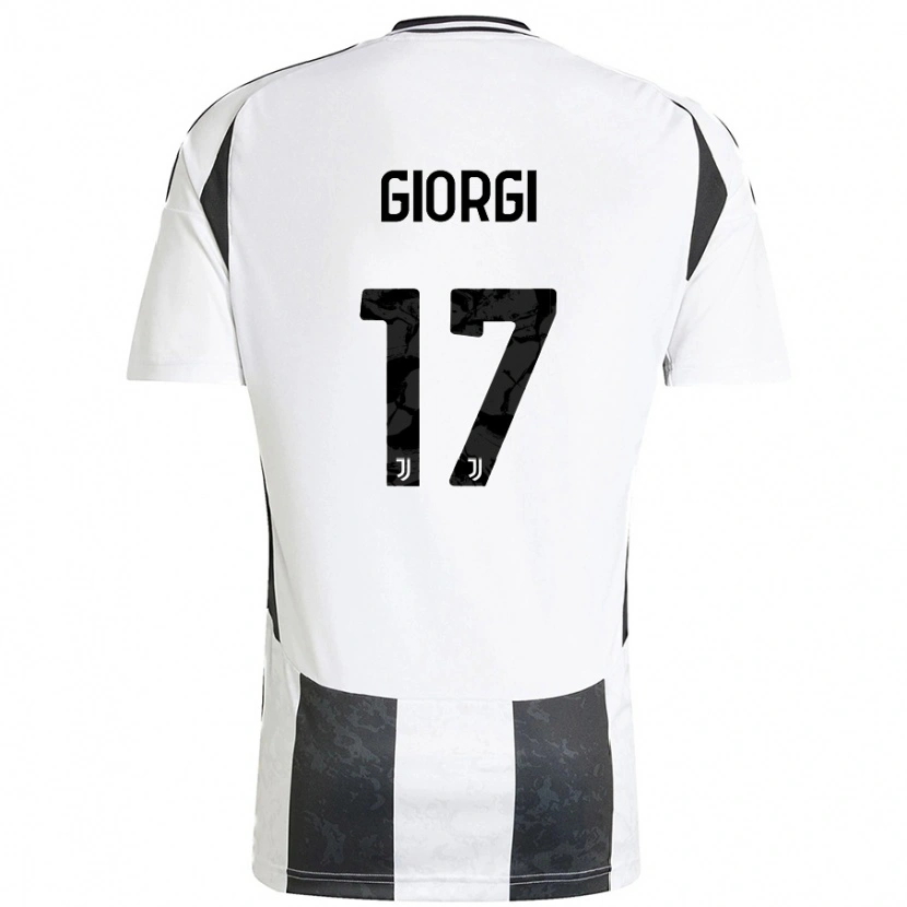 Danxen Enfant Maillot Lorenzo Giorgi #17 Blanc Noir Tenues Domicile 2024/25 T-Shirt