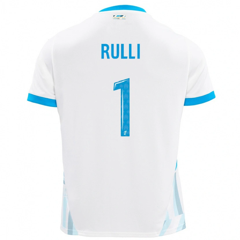 Danxen Enfant Maillot Gerónimo Rulli #1 Blanc Bleu Ciel Tenues Domicile 2024/25 T-Shirt