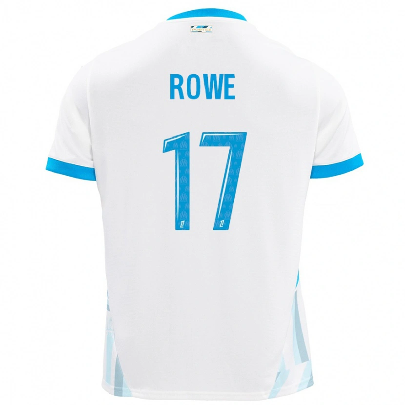 Danxen Enfant Maillot Jonathan Rowe #17 Blanc Bleu Ciel Tenues Domicile 2024/25 T-Shirt