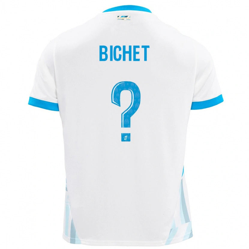 Danxen Enfant Maillot Tristan Bichet #0 Blanc Bleu Ciel Tenues Domicile 2024/25 T-Shirt