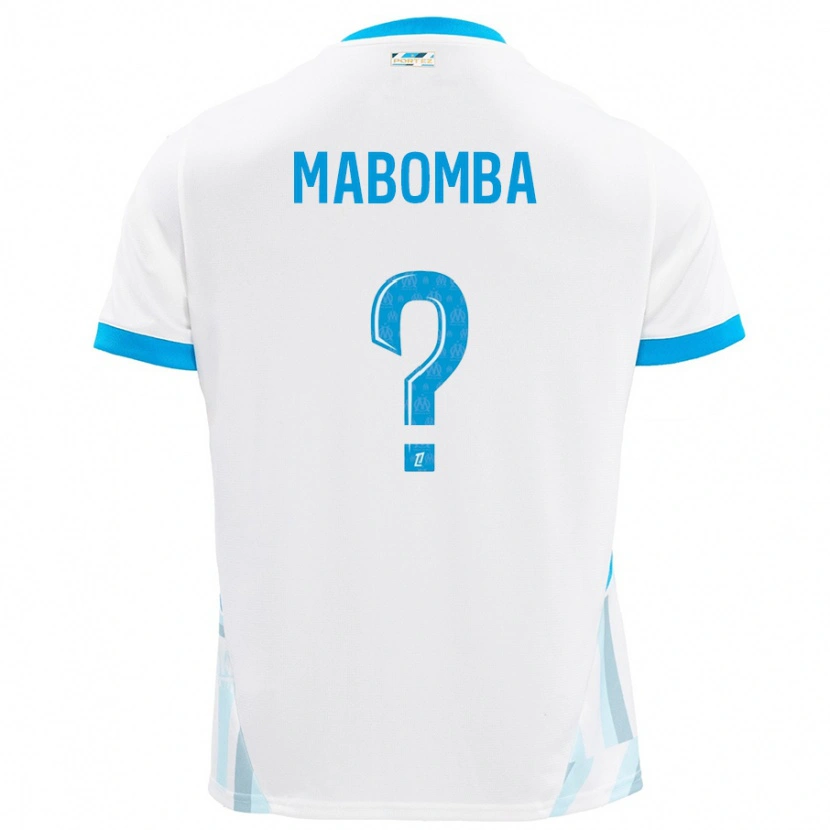 Danxen Enfant Maillot Daniel Mabomba #0 Blanc Bleu Ciel Tenues Domicile 2024/25 T-Shirt