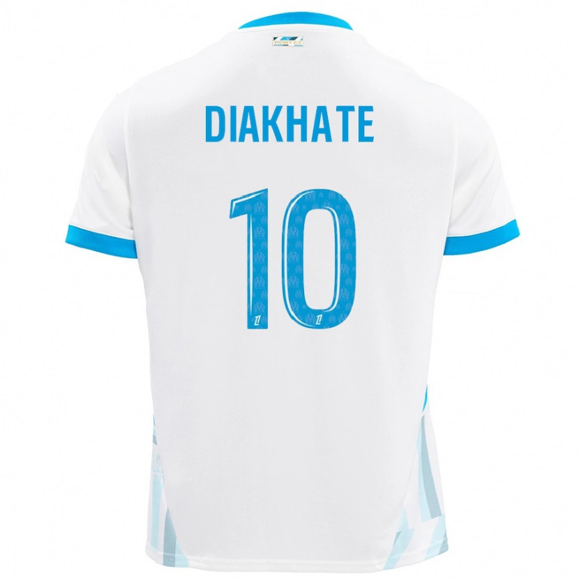 Danxen Enfant Maillot Ndeye Awa Diakhaté #10 Blanc Bleu Ciel Tenues Domicile 2024/25 T-Shirt