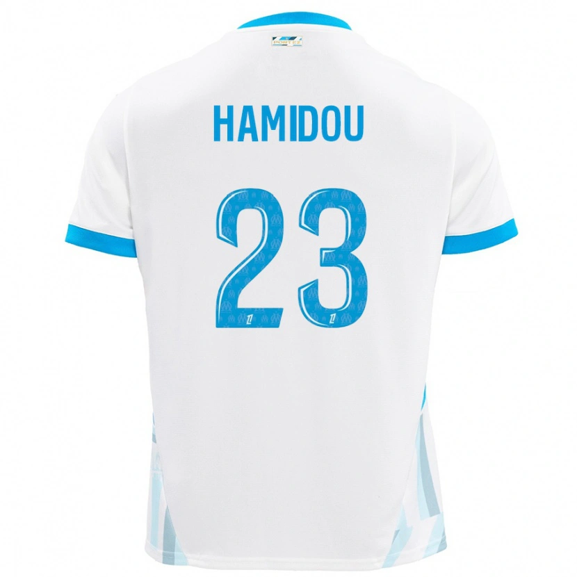 Danxen Enfant Maillot Jamila Hamidou #23 Blanc Bleu Ciel Tenues Domicile 2024/25 T-Shirt