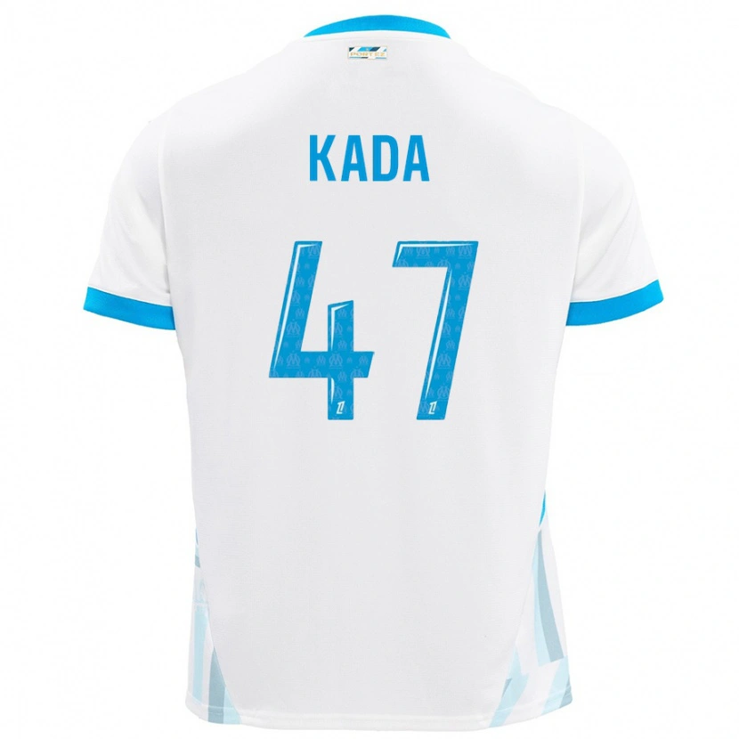 Danxen Enfant Maillot Joakim Kada #47 Blanc Bleu Ciel Tenues Domicile 2024/25 T-Shirt