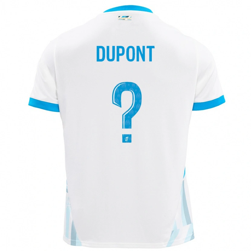 Danxen Enfant Maillot Hugo Dupont #0 Blanc Bleu Ciel Tenues Domicile 2024/25 T-Shirt