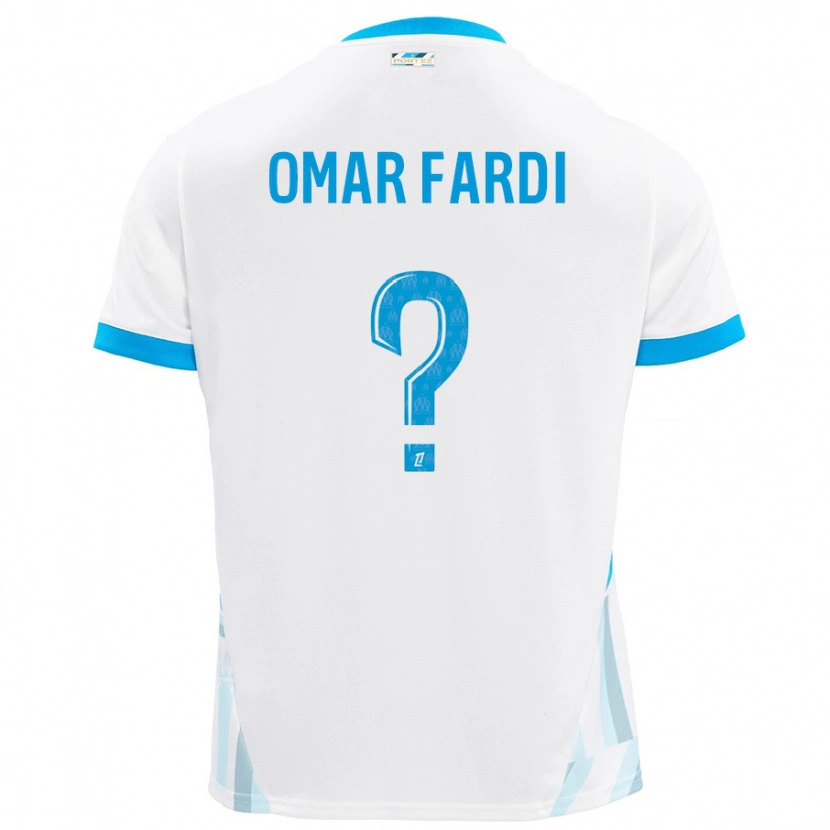 Danxen Enfant Maillot El Omar Fardi #0 Blanc Bleu Ciel Tenues Domicile 2024/25 T-Shirt