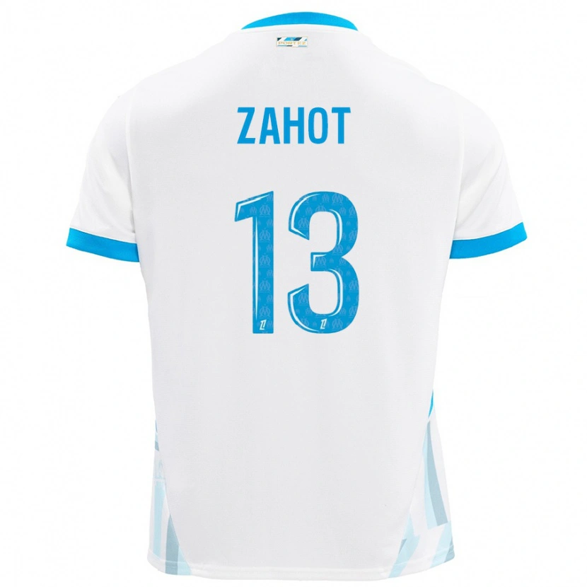 Danxen Enfant Maillot Sarah Zahot #13 Blanc Bleu Ciel Tenues Domicile 2024/25 T-Shirt