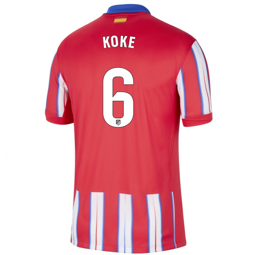 Danxen Enfant Maillot Koke #6 Rouge Blanc Bleu Tenues Domicile 2024/25 T-Shirt