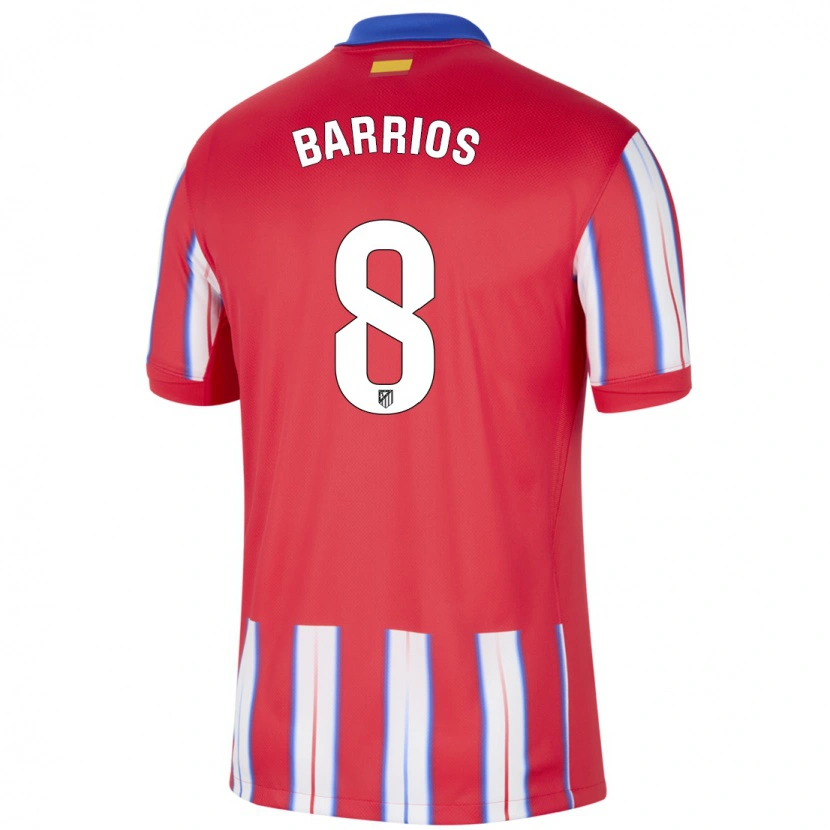 Danxen Enfant Maillot Pablo Barrios #8 Rouge Blanc Bleu Tenues Domicile 2024/25 T-Shirt