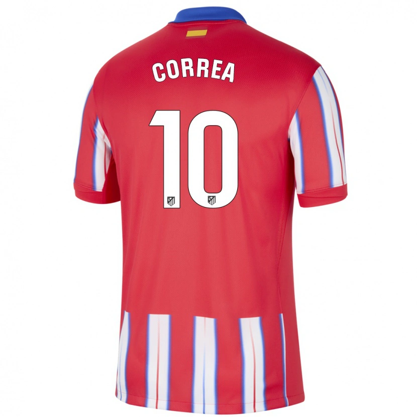 Danxen Enfant Maillot Ángel Correa #10 Rouge Blanc Bleu Tenues Domicile 2024/25 T-Shirt