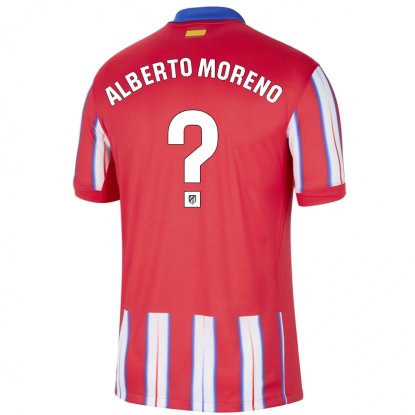 Danxen Enfant Maillot Alberto Moreno #0 Rouge Blanc Bleu Tenues Domicile 2024/25 T-Shirt