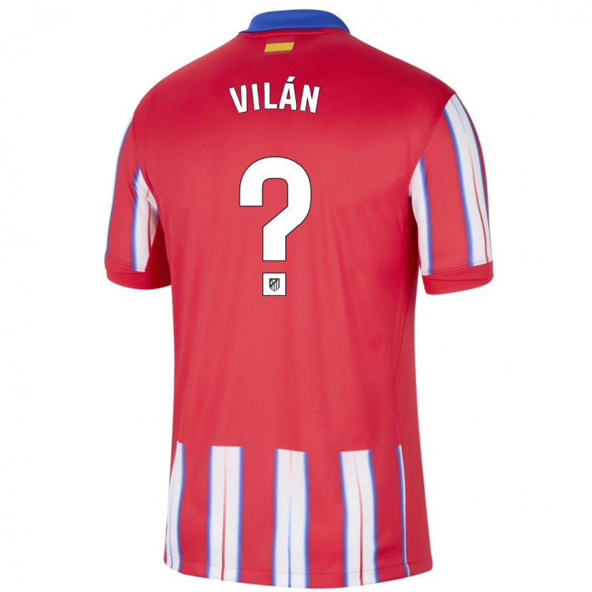 Danxen Enfant Maillot David Vilán #0 Rouge Blanc Bleu Tenues Domicile 2024/25 T-Shirt