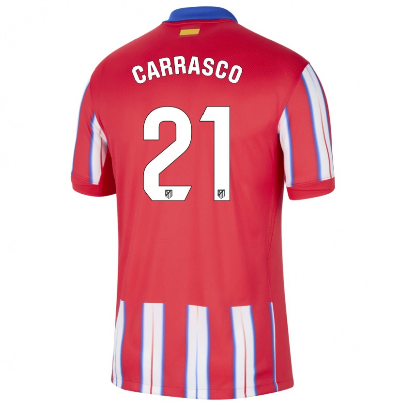 Danxen Enfant Maillot Yannick Carrasco #21 Rouge Blanc Bleu Tenues Domicile 2024/25 T-Shirt