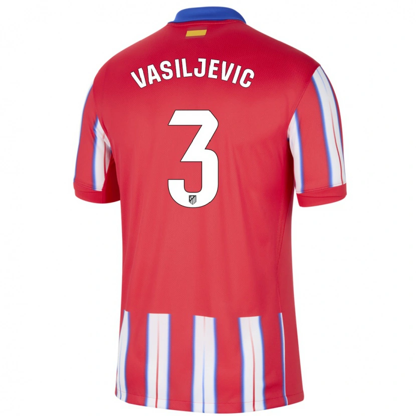 Danxen Enfant Maillot Ivan Vasiljevic #3 Rouge Blanc Bleu Tenues Domicile 2024/25 T-Shirt