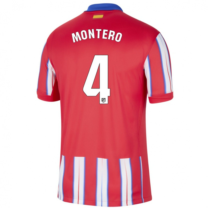 Danxen Enfant Maillot Francisco Montero #4 Rouge Blanc Bleu Tenues Domicile 2024/25 T-Shirt