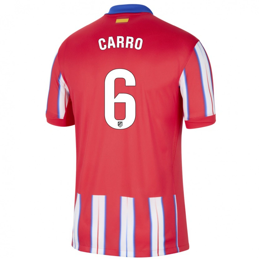 Danxen Enfant Maillot Mikel Carro #6 Rouge Blanc Bleu Tenues Domicile 2024/25 T-Shirt