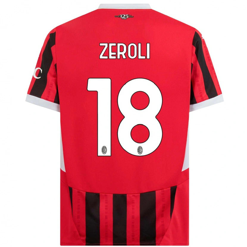 Danxen Enfant Maillot Kevin Zeroli #18 Rouge Noir Tenues Domicile 2024/25 T-Shirt