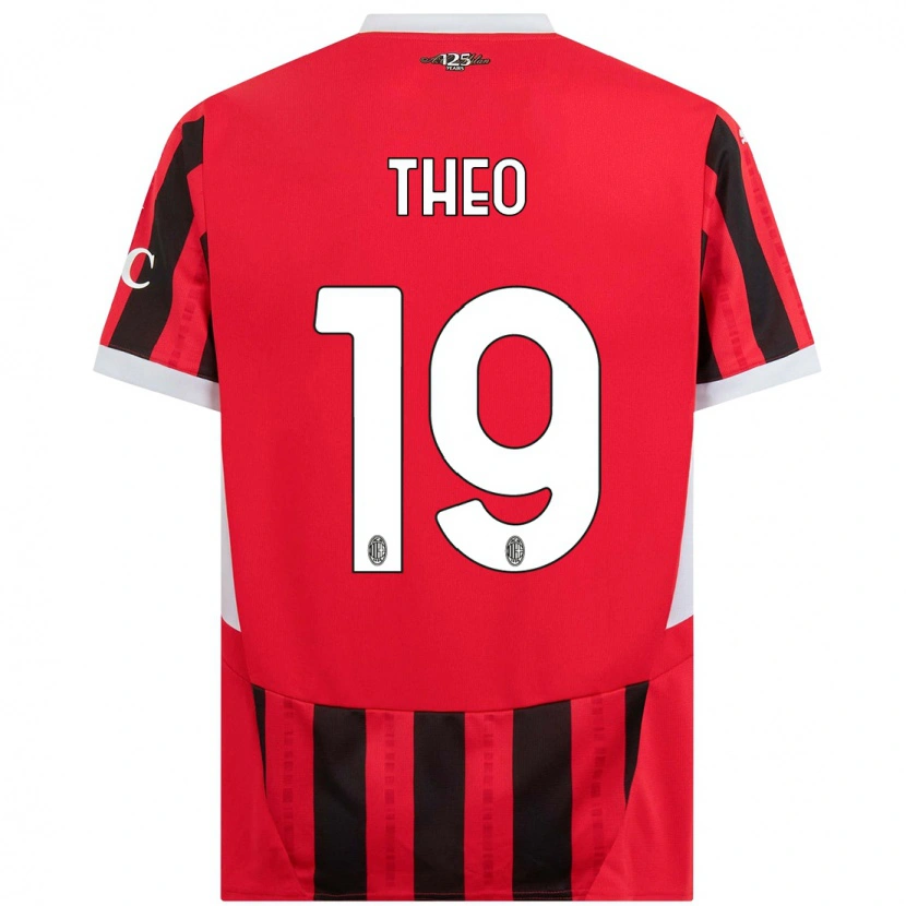 Danxen Enfant Maillot Theo Hernández #19 Rouge Noir Tenues Domicile 2024/25 T-Shirt