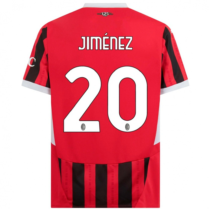 Danxen Enfant Maillot Álex Jiménez #20 Rouge Noir Tenues Domicile 2024/25 T-Shirt