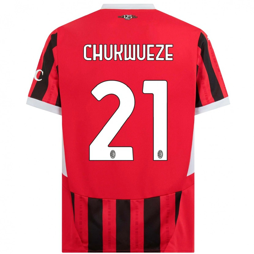 Danxen Enfant Maillot Samuel Chukwueze #21 Rouge Noir Tenues Domicile 2024/25 T-Shirt