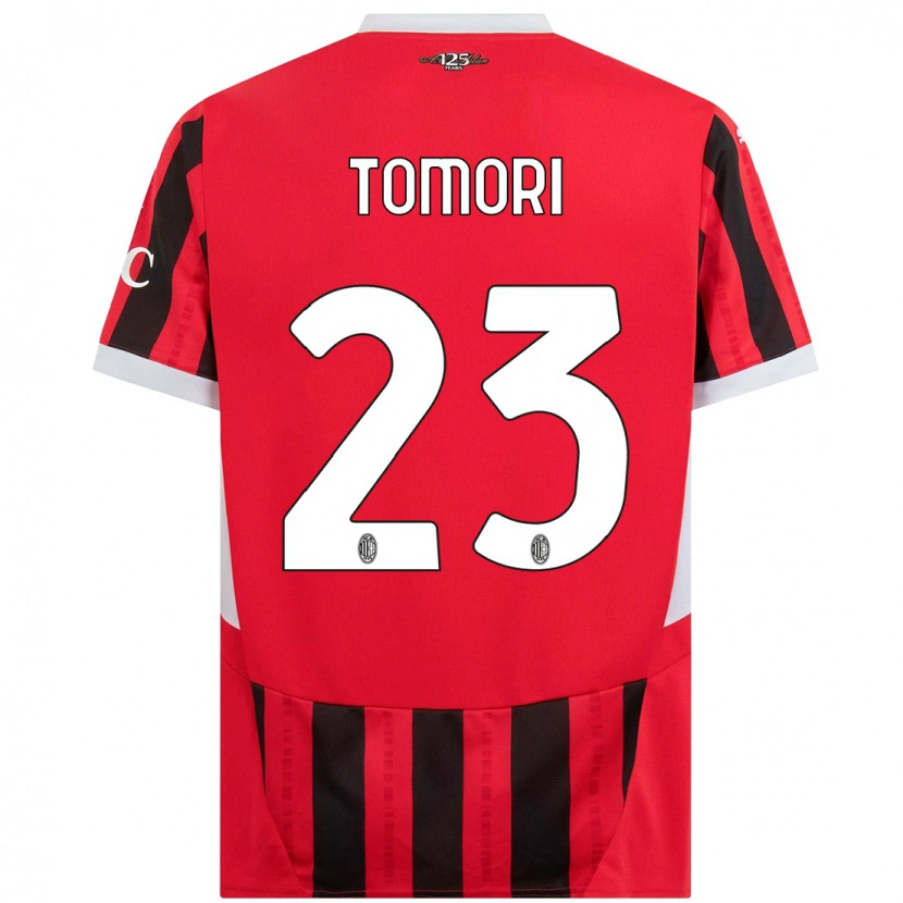 Danxen Enfant Maillot Fikayo Tomori #23 Rouge Noir Tenues Domicile 2024/25 T-Shirt