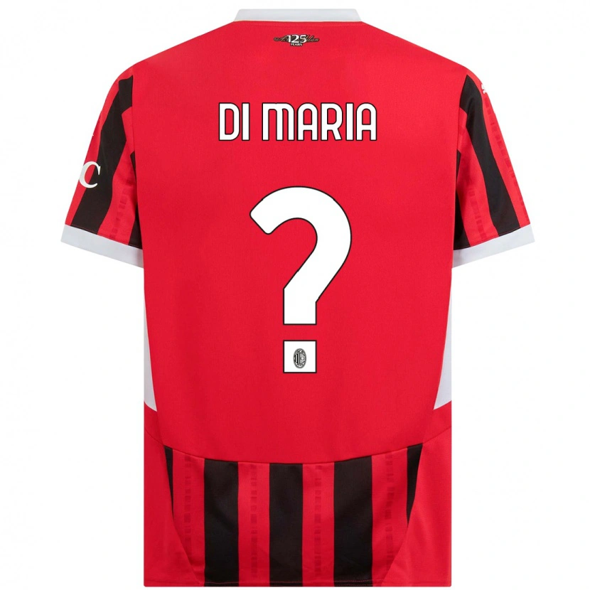 Danxen Enfant Maillot Alessandro Di Maria #0 Rouge Noir Tenues Domicile 2024/25 T-Shirt