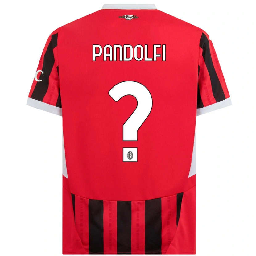 Danxen Enfant Maillot Fabio Pandolfi #0 Rouge Noir Tenues Domicile 2024/25 T-Shirt