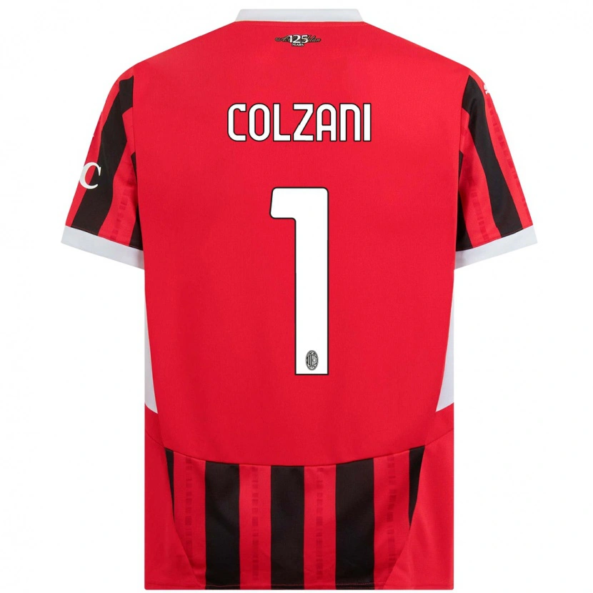 Danxen Enfant Maillot Edoardo Colzani #1 Rouge Noir Tenues Domicile 2024/25 T-Shirt