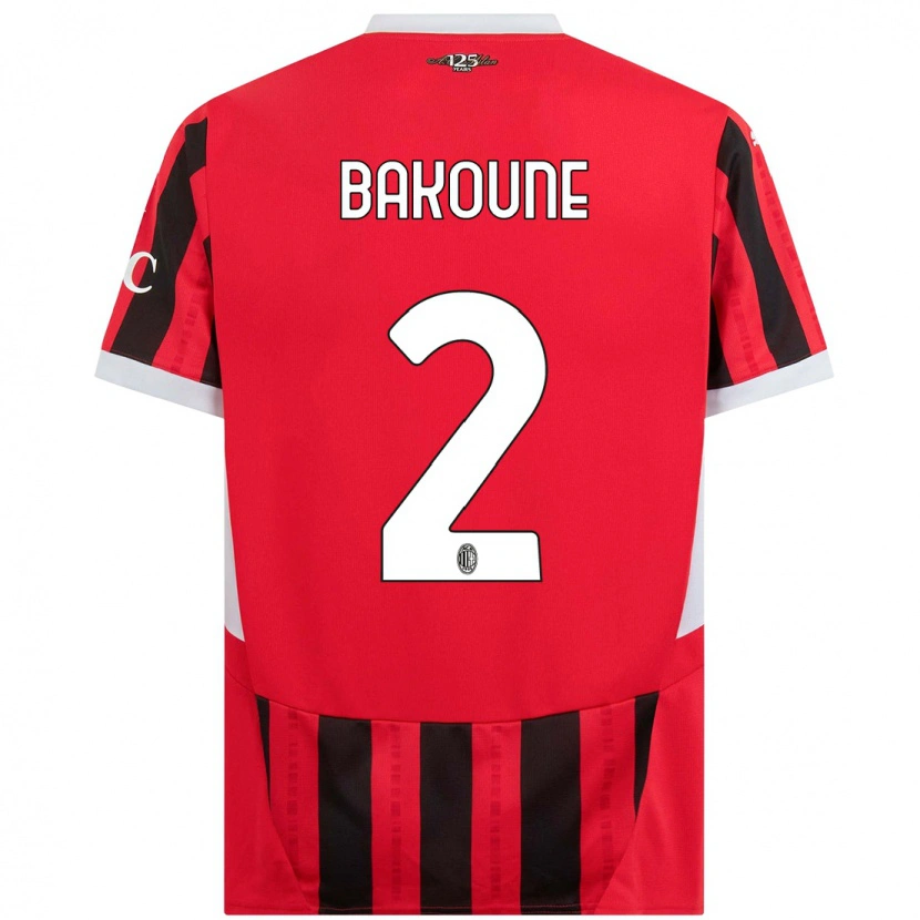 Danxen Enfant Maillot Adam Bakoune #2 Rouge Noir Tenues Domicile 2024/25 T-Shirt