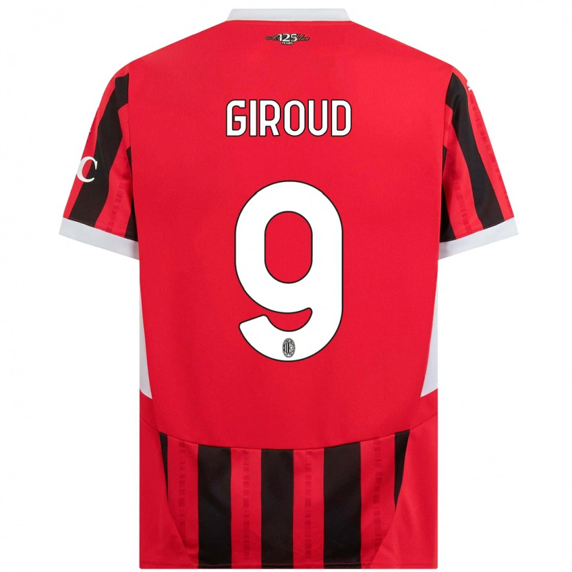 Danxen Enfant Maillot Olivier Giroud #9 Rouge Noir Tenues Domicile 2024/25 T-Shirt