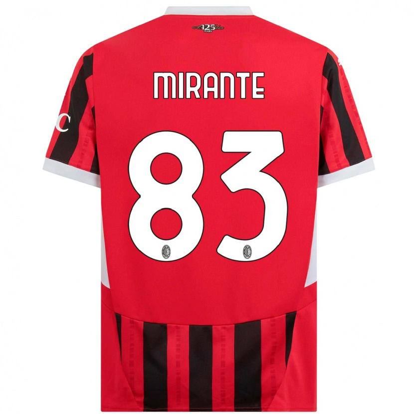 Danxen Enfant Maillot Antonio Mirante #83 Rouge Noir Tenues Domicile 2024/25 T-Shirt