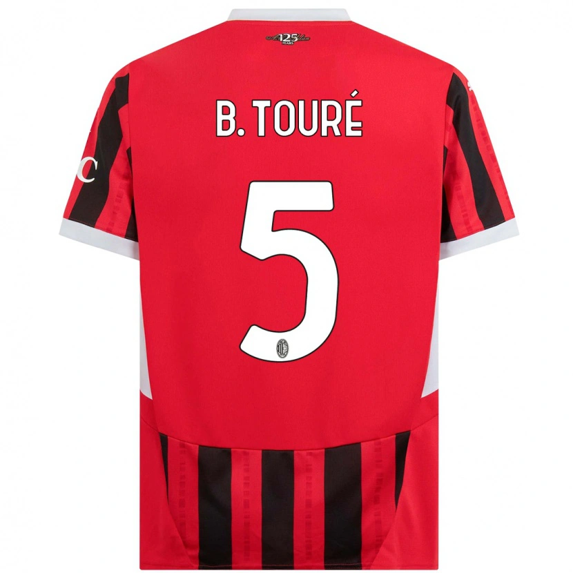 Danxen Enfant Maillot Fode Ballo-Toure #5 Rouge Noir Tenues Domicile 2024/25 T-Shirt