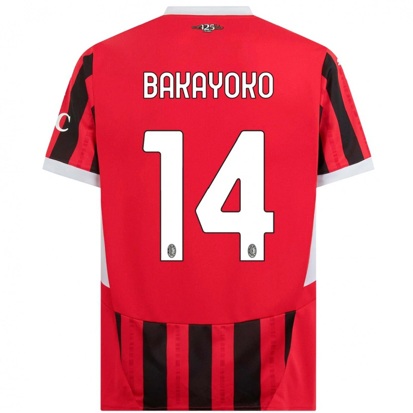 Danxen Enfant Maillot Tiemoue Bakayoko #14 Rouge Noir Tenues Domicile 2024/25 T-Shirt