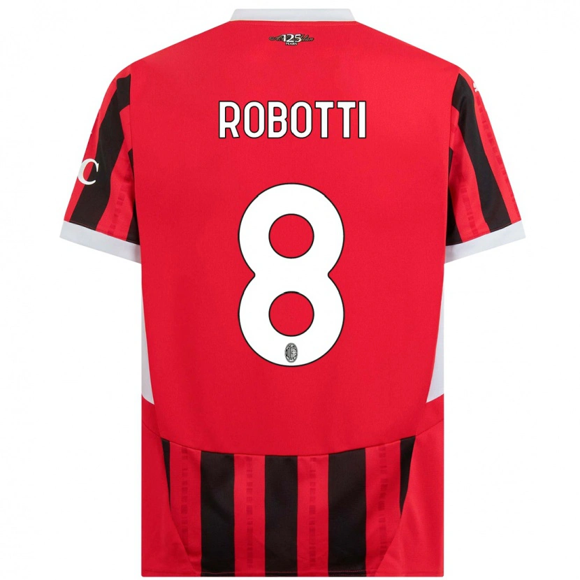 Danxen Enfant Maillot Giovanni Robotti #8 Rouge Noir Tenues Domicile 2024/25 T-Shirt