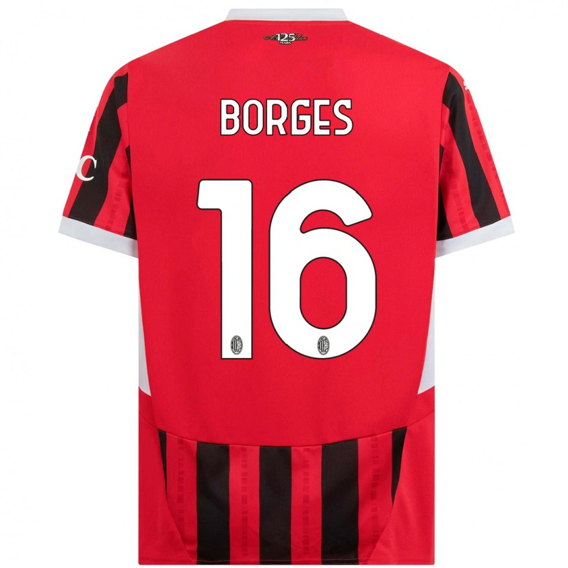 Danxen Enfant Maillot Lenny Borges #16 Rouge Noir Tenues Domicile 2024/25 T-Shirt