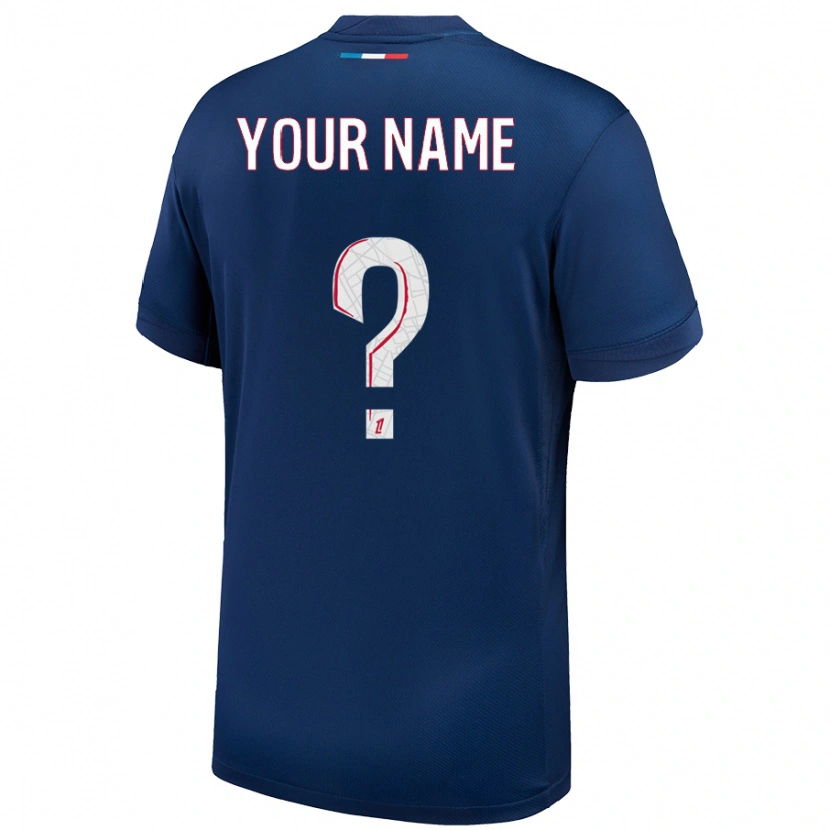 Danxen Enfant Maillot Votre Nom #0 Bleu Marine Blanc Tenues Domicile 2024/25 T-Shirt