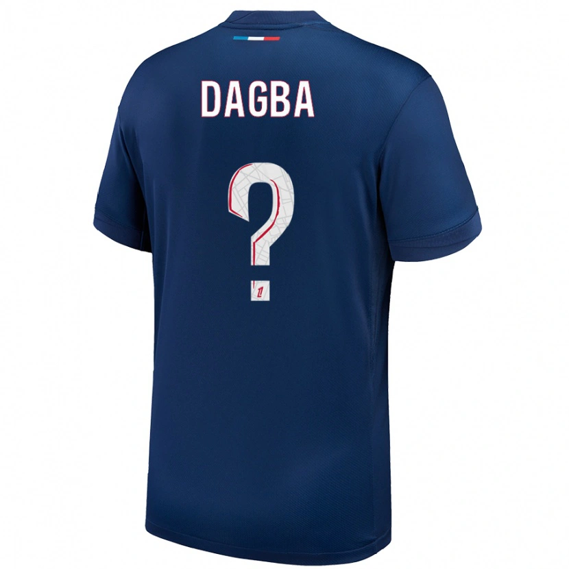 Danxen Enfant Maillot Colin Dagba #0 Bleu Marine Blanc Tenues Domicile 2024/25 T-Shirt