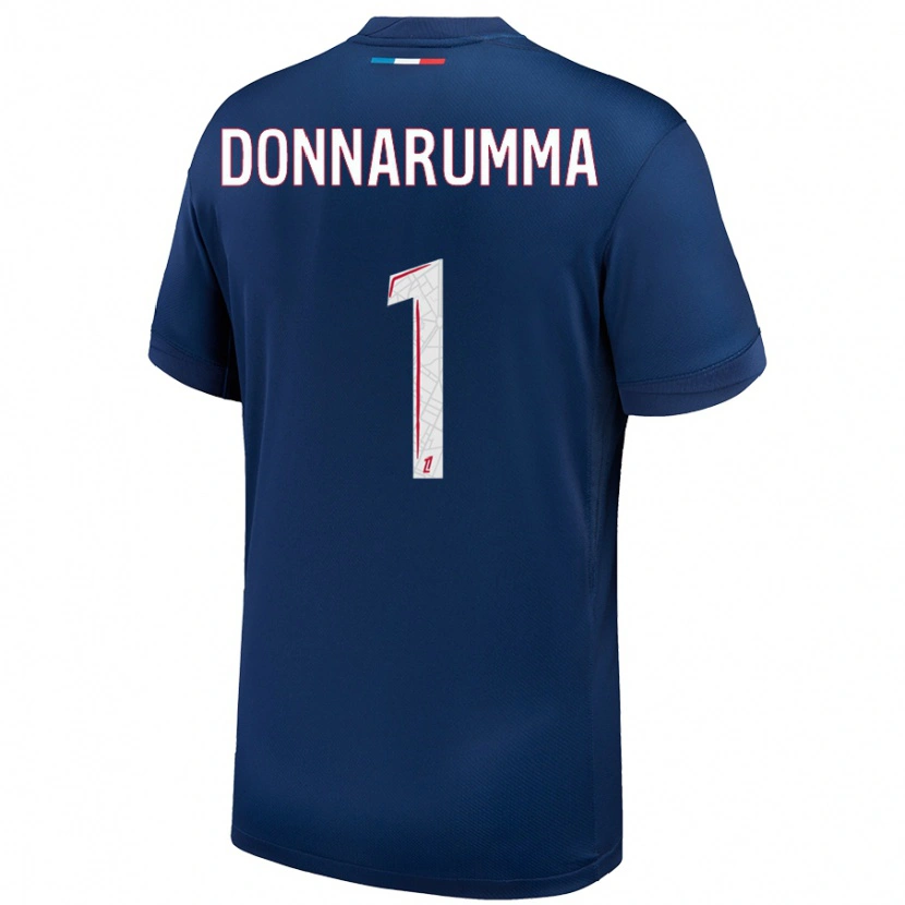 Danxen Enfant Maillot Gianluigi Donnarumma #1 Bleu Marine Blanc Tenues Domicile 2024/25 T-Shirt