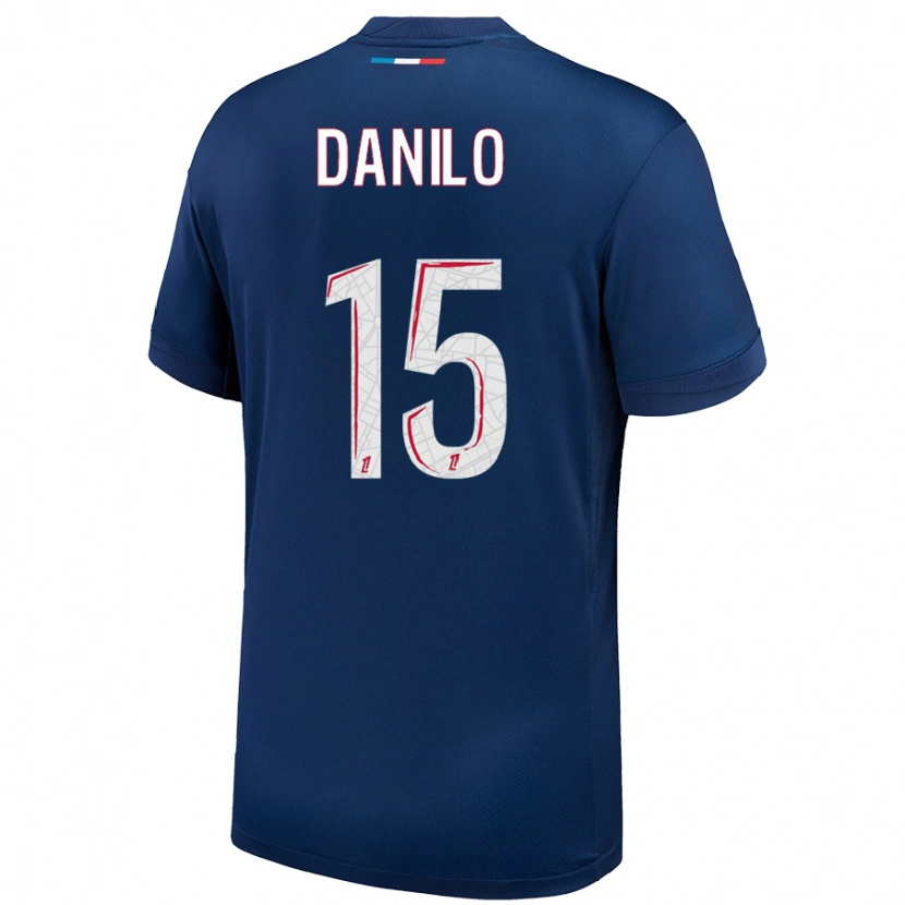 Danxen Enfant Maillot Danilo Pereira #15 Bleu Marine Blanc Tenues Domicile 2024/25 T-Shirt