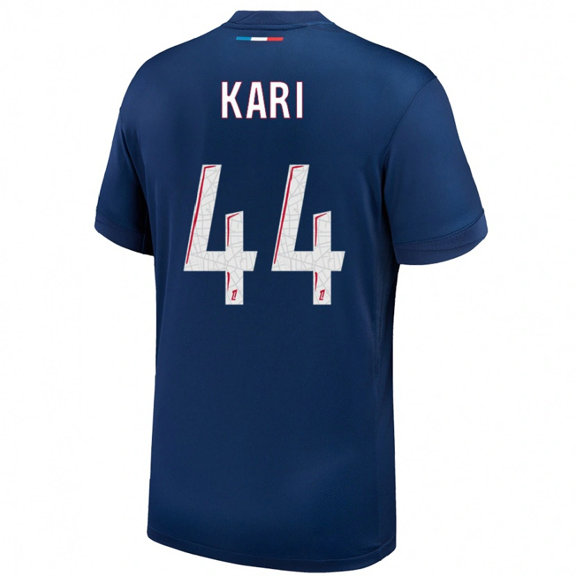 Danxen Enfant Maillot Ayman Kari #44 Bleu Marine Blanc Tenues Domicile 2024/25 T-Shirt