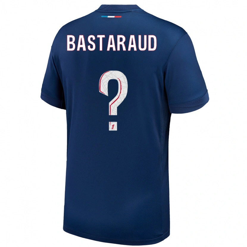 Danxen Enfant Maillot Yanis Bastaraud #0 Bleu Marine Blanc Tenues Domicile 2024/25 T-Shirt