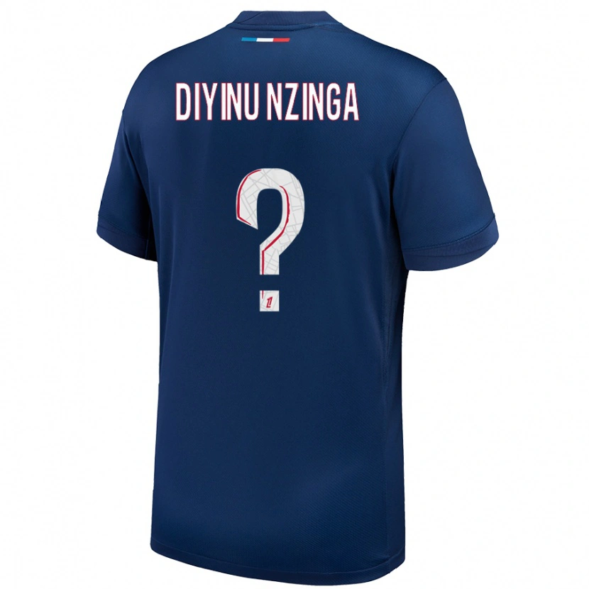 Danxen Enfant Maillot Vainqueur Diyinu Nzinga #0 Bleu Marine Blanc Tenues Domicile 2024/25 T-Shirt