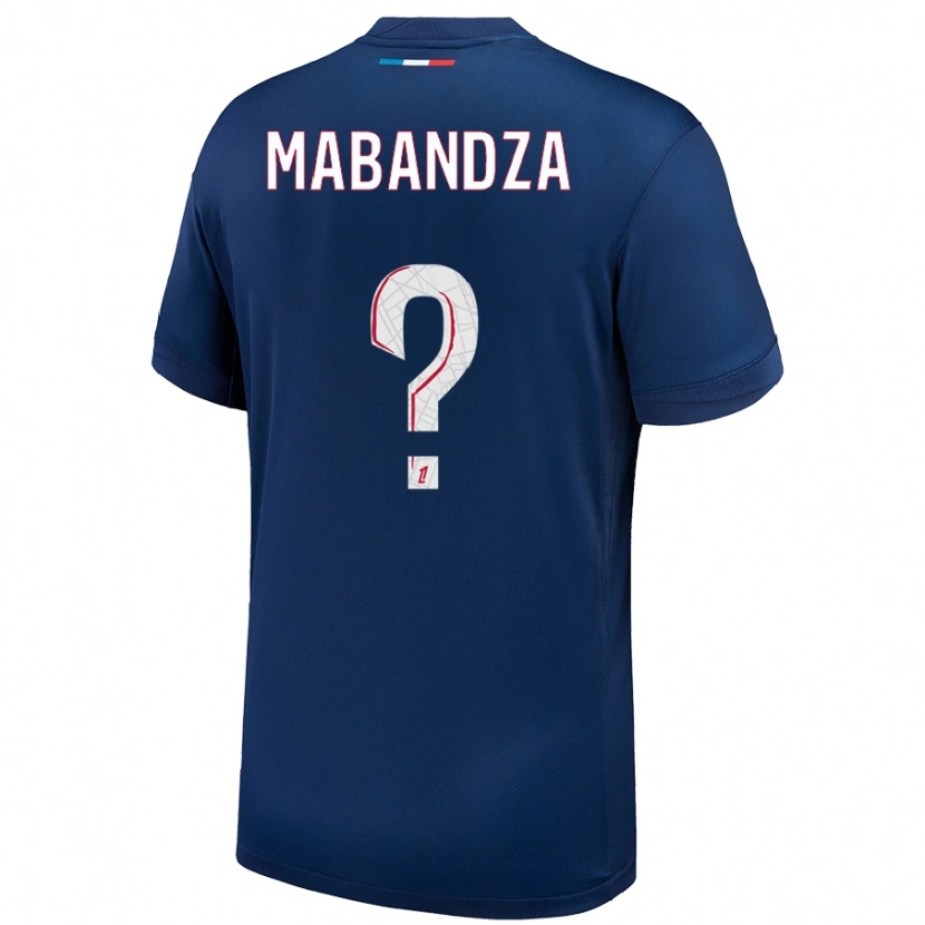 Danxen Enfant Maillot Emeryc Mabandza Batantou #0 Bleu Marine Blanc Tenues Domicile 2024/25 T-Shirt