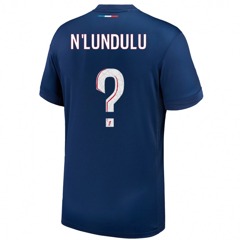 Danxen Enfant Maillot Gaël N'lundulu #0 Bleu Marine Blanc Tenues Domicile 2024/25 T-Shirt