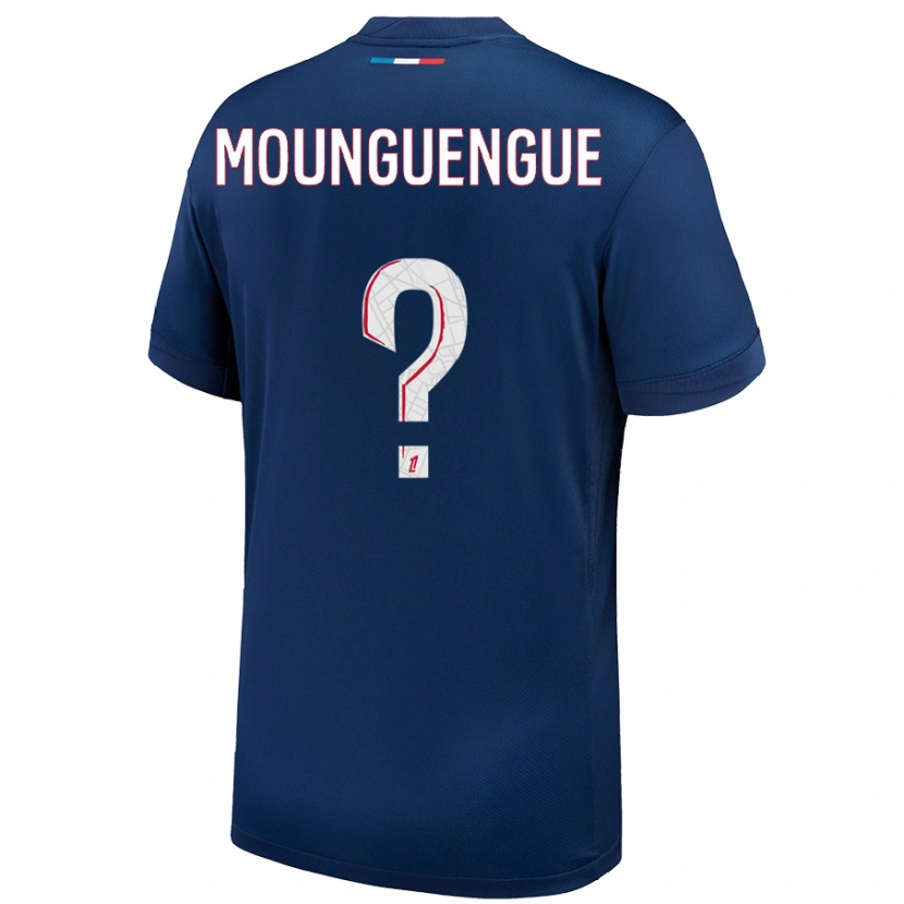 Danxen Enfant Maillot Pierre Mounguengue #0 Bleu Marine Blanc Tenues Domicile 2024/25 T-Shirt